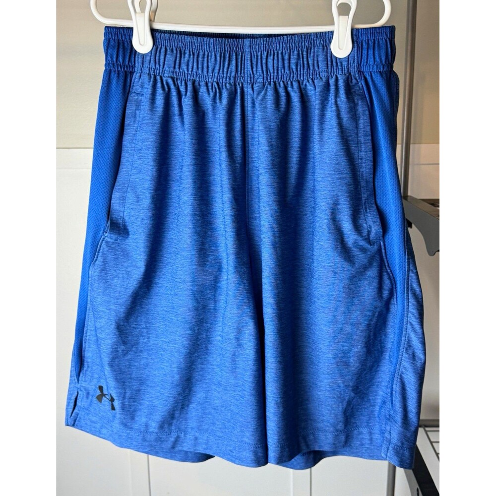 Under Armour Men’s Blue Mesh Athletic Shorts Polyester Drawstring, SM/P/CH